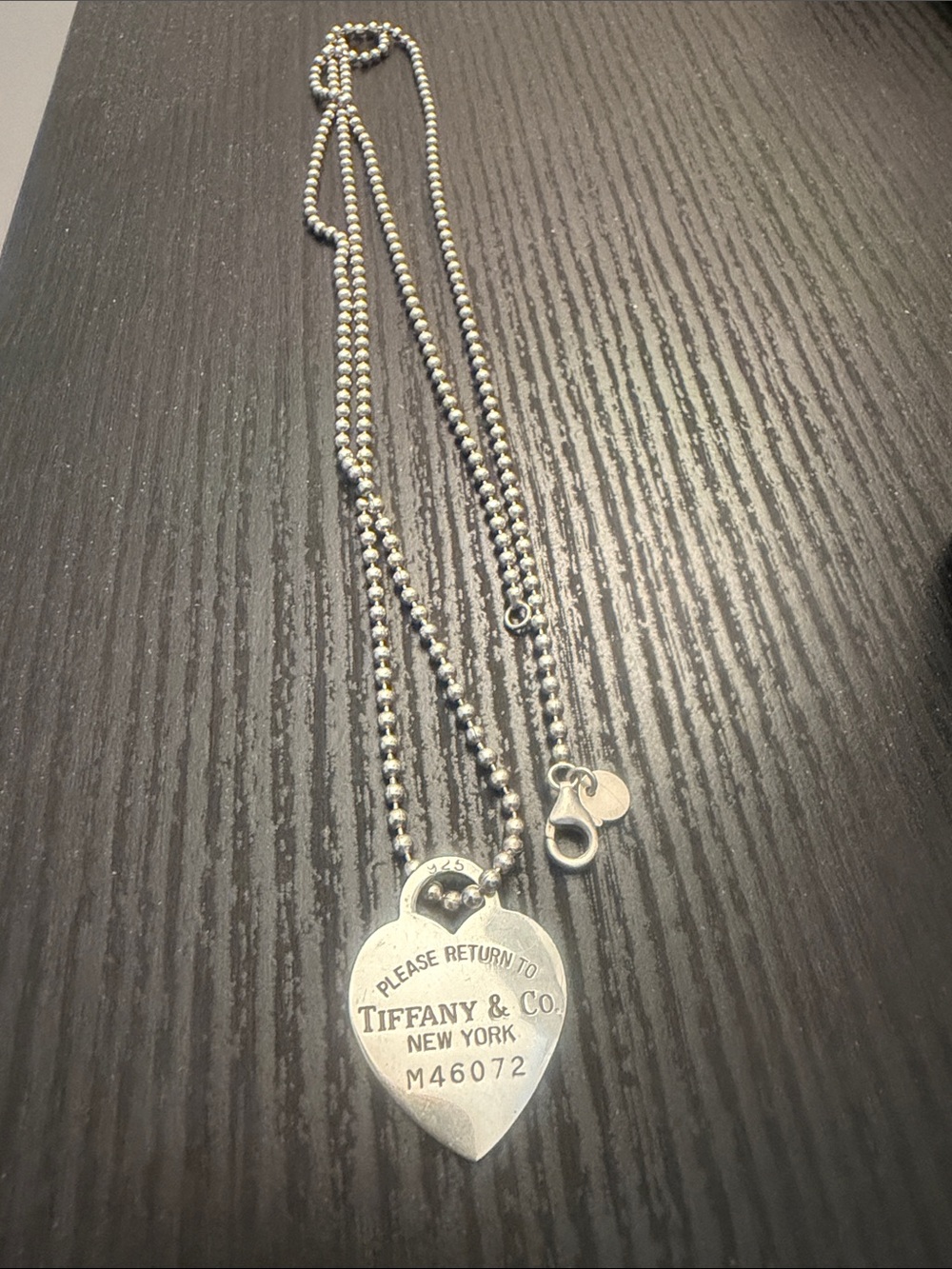 Tiffany & Co. Sterling Silver Bead Chain with Round Tag